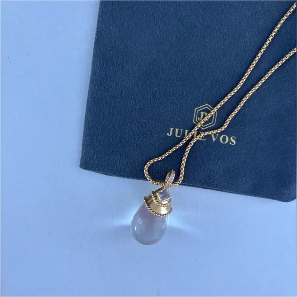 Julie Vos Gold and White Teardrop Necklace - Picture 8 of 9